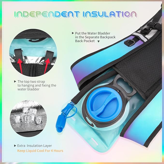 Hydration Backpack with 2L Water Bladder