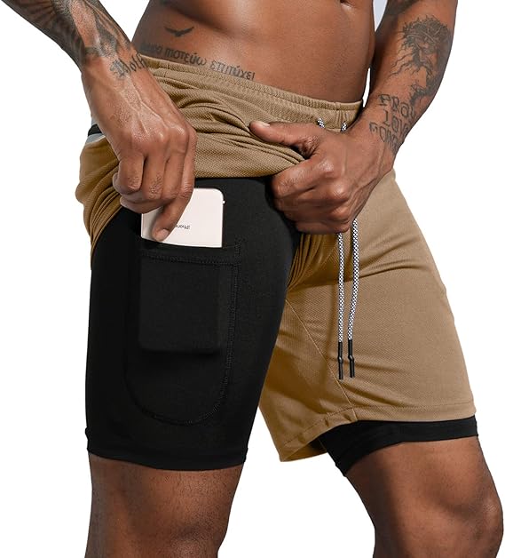Men’s 2-in-1 Workout Running Shorts