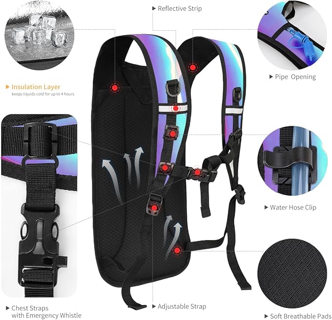 Hydration Backpack with 2L Water Bladder
