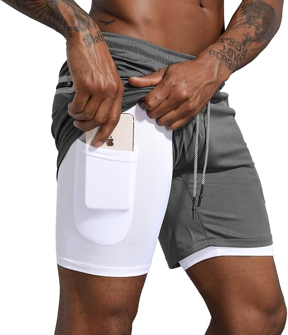 Men’s 2-in-1 Workout Running Shorts