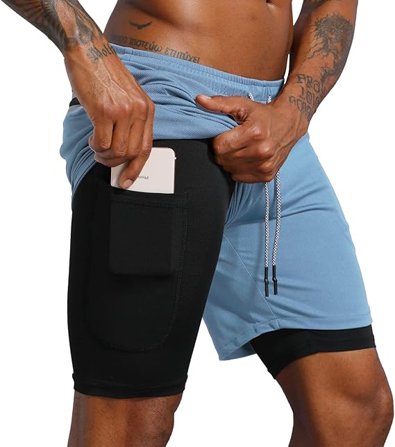Men’s 2-in-1 Workout Running Shorts